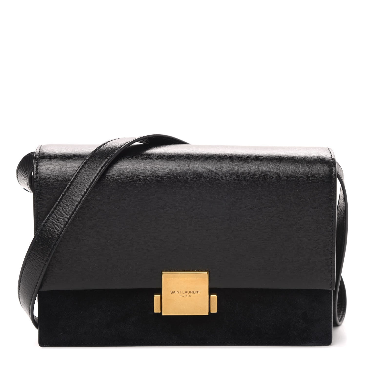 Saint Laurent Smooth Calfskin Suede Medium Bellechasse Black 1 of 12