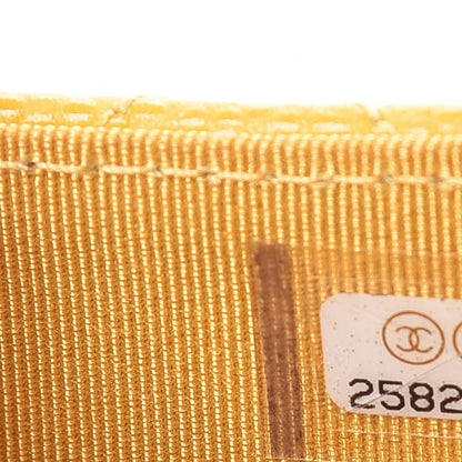 Chanel Caviar Quilted Flap Card Holder Wallet Yellow 7 of 7