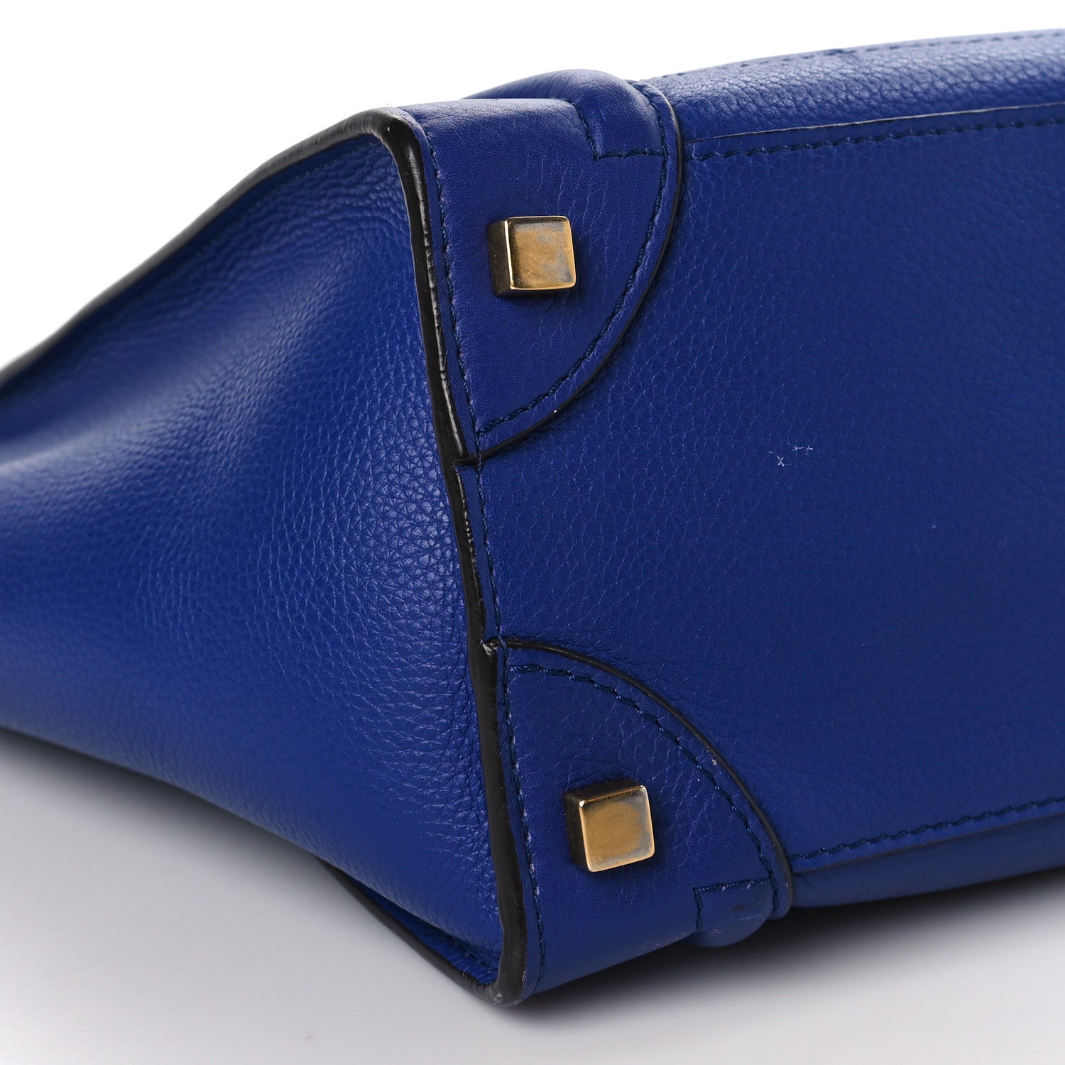 Celine Drummed Calfskin Micro Luggage Indigo 8 of 11