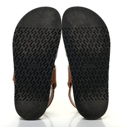 Hermes Calfskin Womens Takara Sandals 39.5 Gold 4 of 6