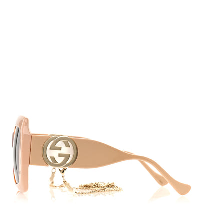 Gucci Acetate Square Frame Chain Sunglasses GG1022S Brown 3 of 8
