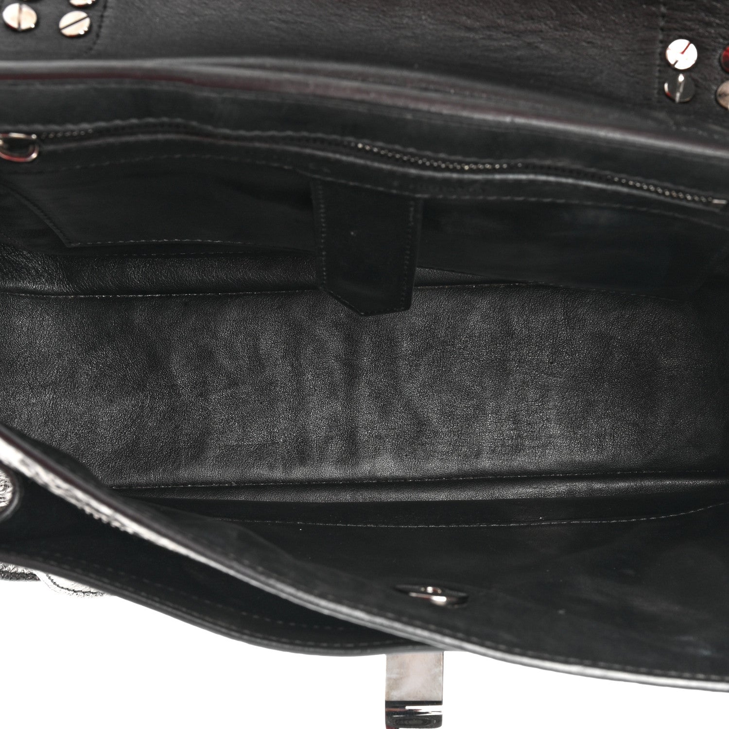 Proenza Schouler Metallic Paper Lambskin Medium PS1 Plus Zip Satchel Gun Metal 5 of 19