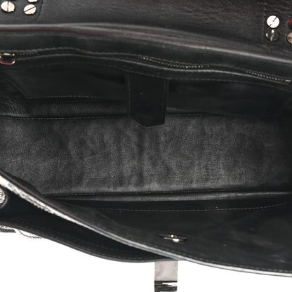 Proenza Schouler Metallic Paper Lambskin Medium PS1 Plus Zip Satchel Gun Metal 5 of 19