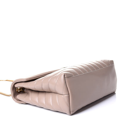 Saint Laurent Calfskin Y Quilted Monogram Medium Loulou Chain Satchel Dusty Grey 3 of 6