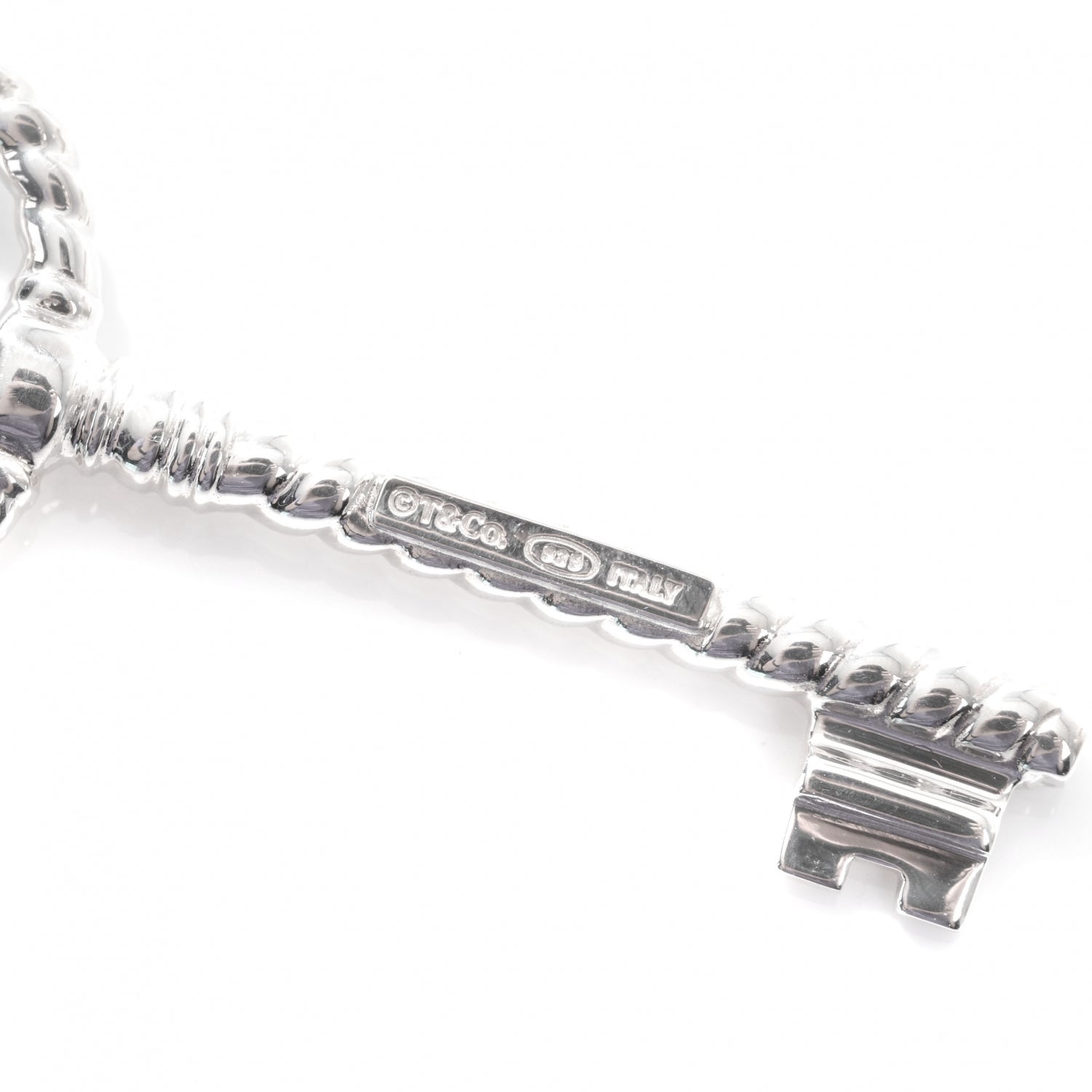 Tiffany Sterling Silver Twist Oval Key Pendant 4 of 4