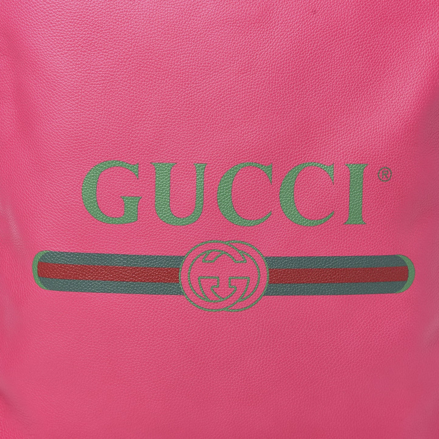 Grained Calfskin Logo Drawstring Backpack Box Pink Green Black