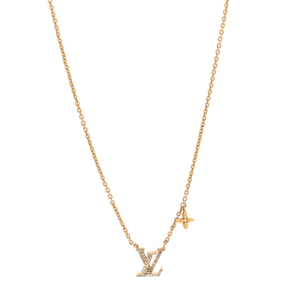 Louis Vuitton Metal Crystal LV Iconic Necklace Gold 1 of 7
