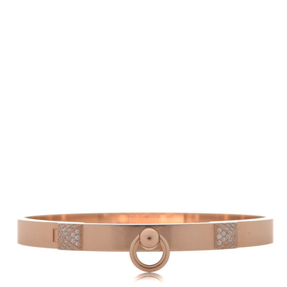 Hermes 18K Rose Gold Diamond PM Collier De Chien Bracelet SH 1 of 7