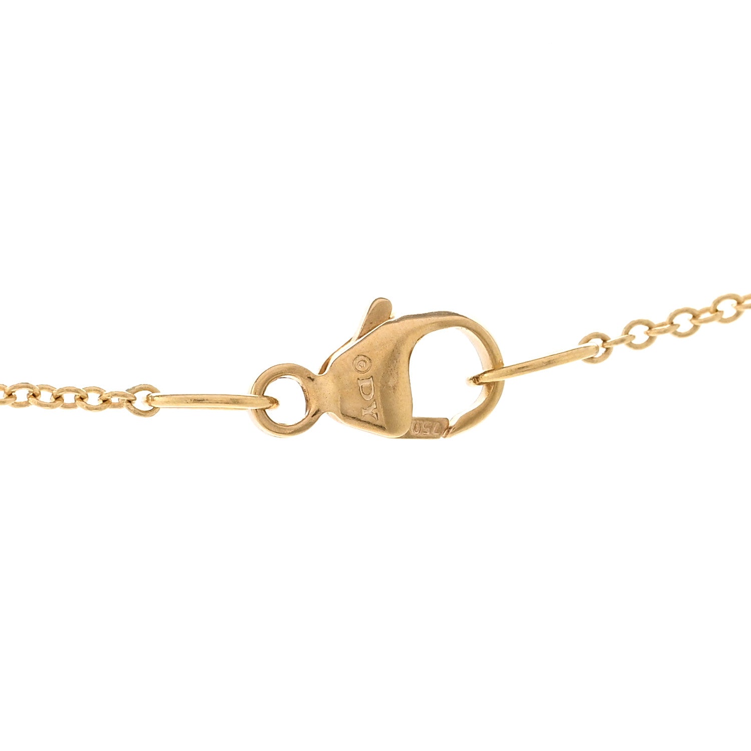 David Yurman 18K Yellow Gold Diamond Initial W Charm Pendant Necklace 5 of 5