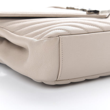 Saint Laurent Sheepskin Matelasse Chevron Monogram Medium College Bag Rose Antic 8 of 13