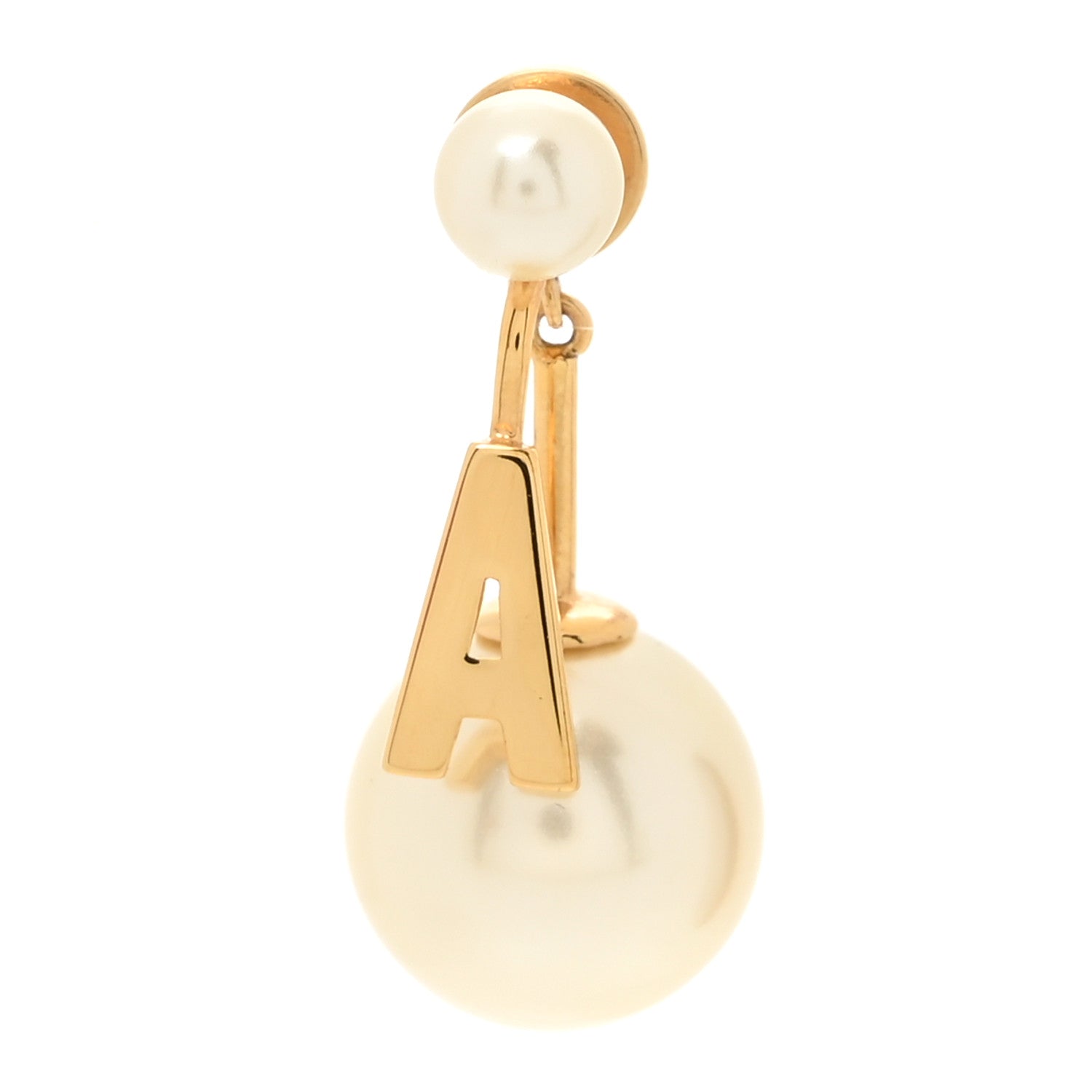 Christian Dior Pearl My ABCDior A Tribale Earring Gold 1 of 5
