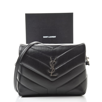 Saint Laurent Calfskin Y Quilted Monogram Toy Loulou Crossbody Bag Black 13 of 13