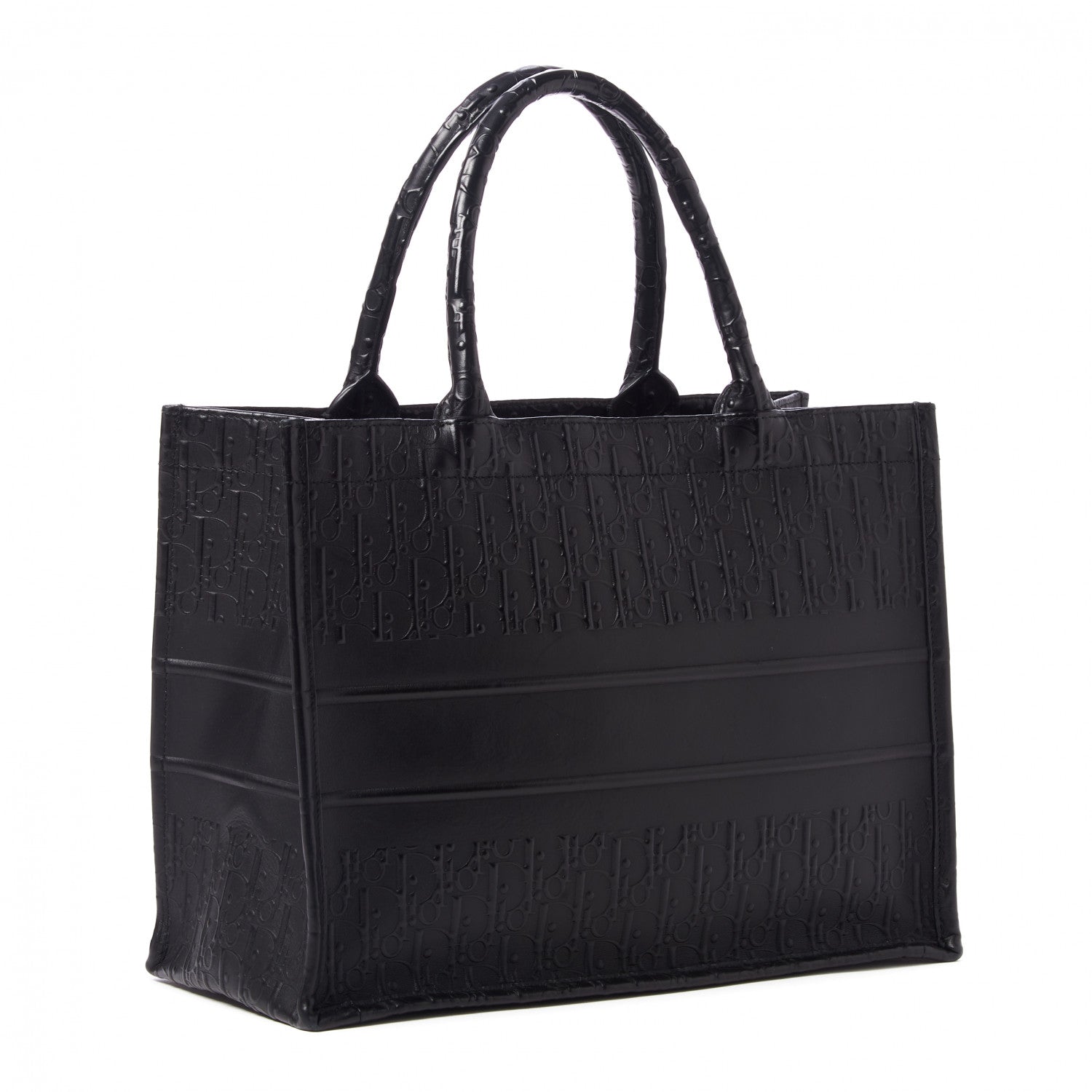 Christian Dior Oblique Calfskin Embossed Medium Book Tote Black 3 of 9