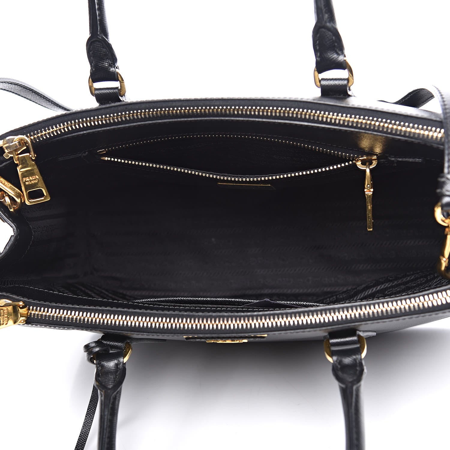 Prada Saffiano Small Galleria Double Zip Tote Black 5 of 12