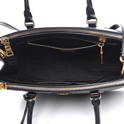 Prada Saffiano Small Galleria Double Zip Tote Black 5 of 12