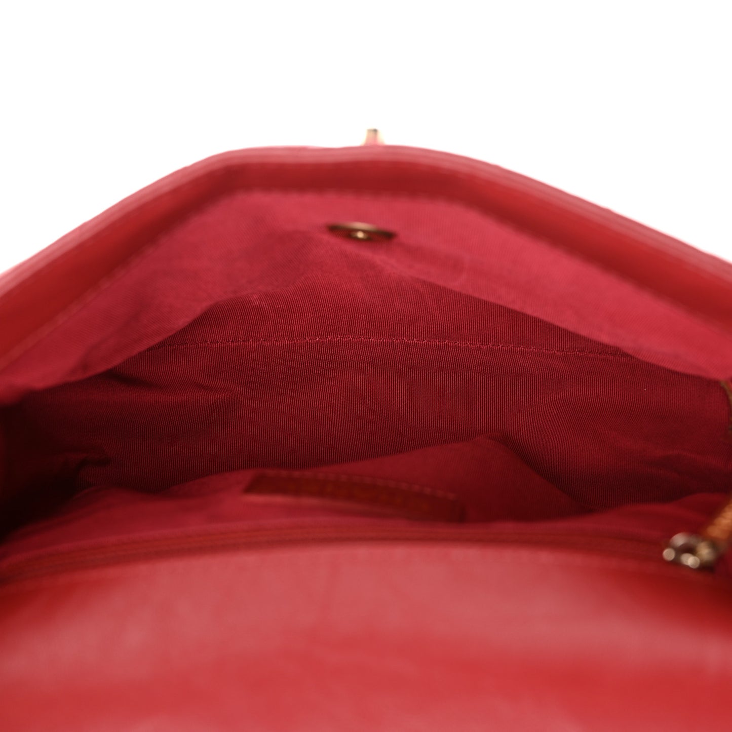 Calfskin Chevron Quilted Top Handle Flap Red