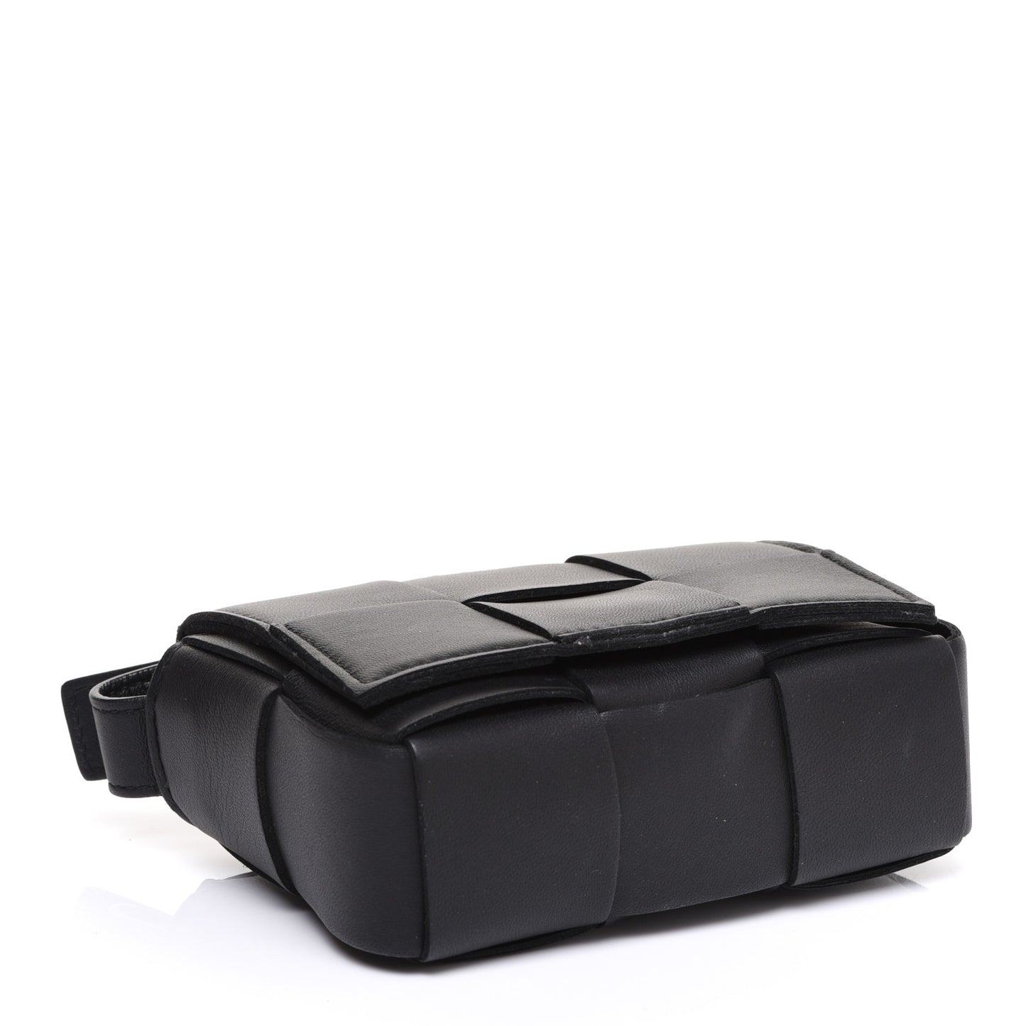 Lambskin Maxi Intrecciato Extra Mini Cassette Crossbody Bag Black