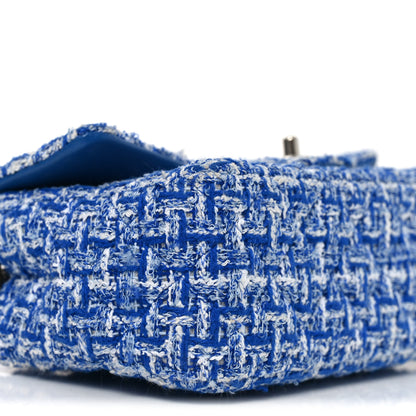 Chanel Tweed Quilted Mini Rectangular Flap Blue White 9 of 11