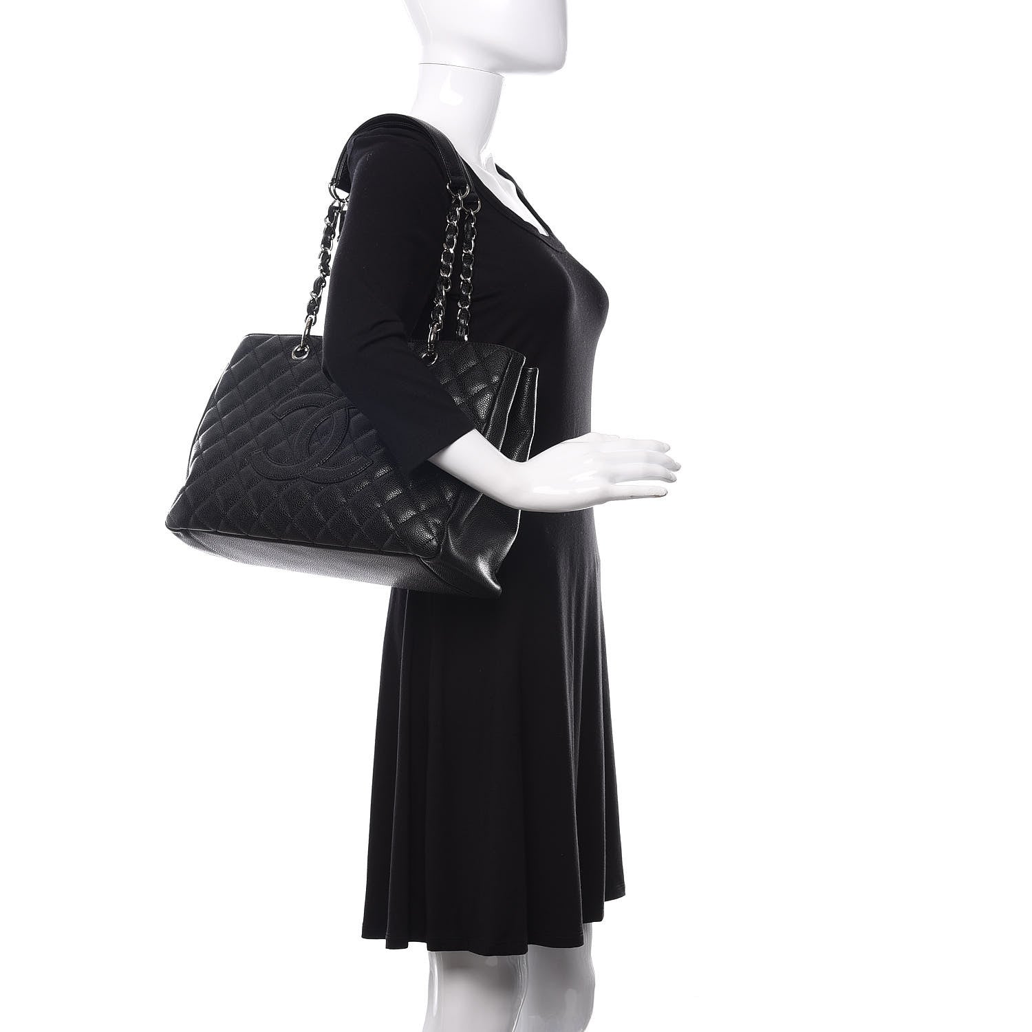 Chanel Caviar Quilted Grand Shopping Tote GST Black 2 of 10
