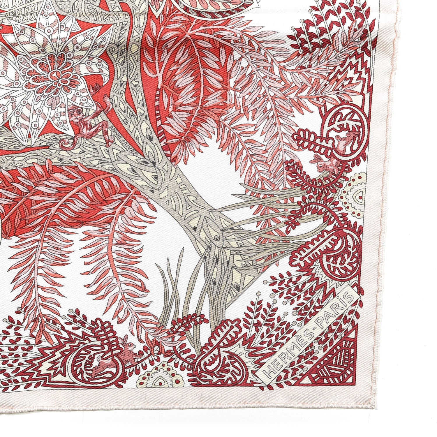 Hermes Silk Maitres De La Foret Scarf 90 Vieux Rose 2 of 3