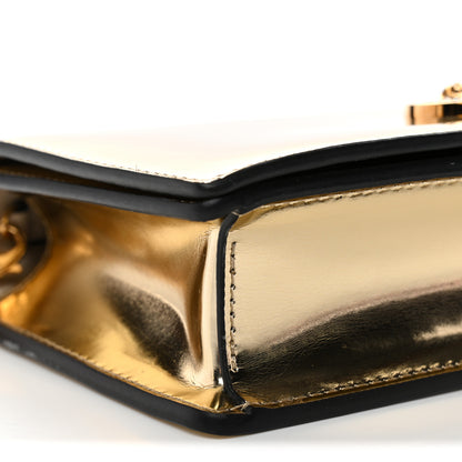 Versace Patent Metallic Crystal Medusa Clutch On Chain Gold 8 of 9