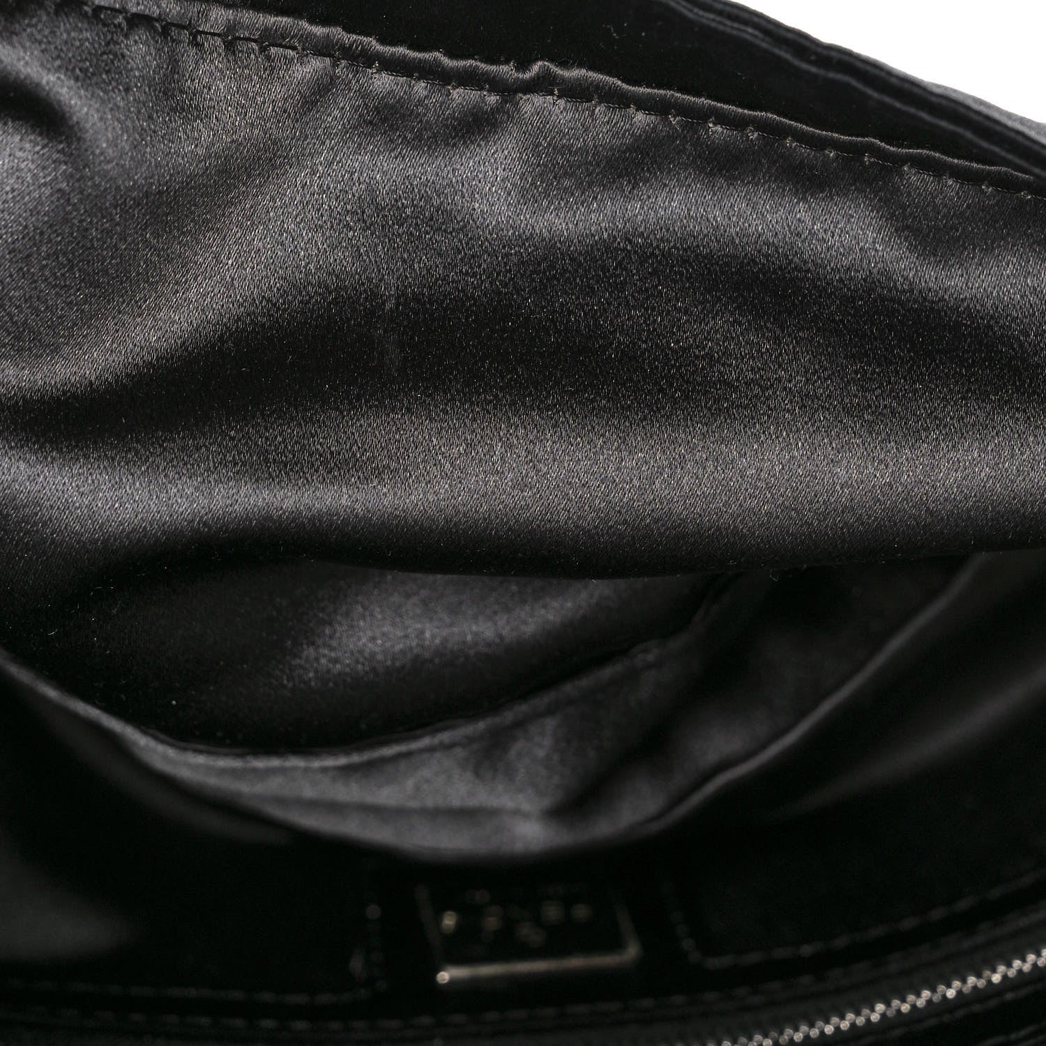 Fendi Satin Crystal Baguette Black 11 of 11
