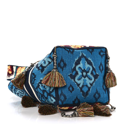 Christian Dior Canvas Embroidered Paisley D-Bubble Bucket Bag Blue Multicolor 4 of 11