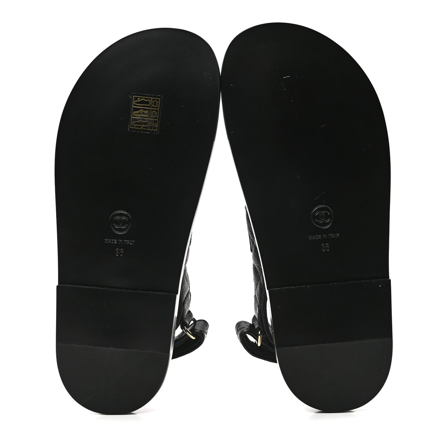 Grained Calfskin Velcro Dad Sandals 36 Black