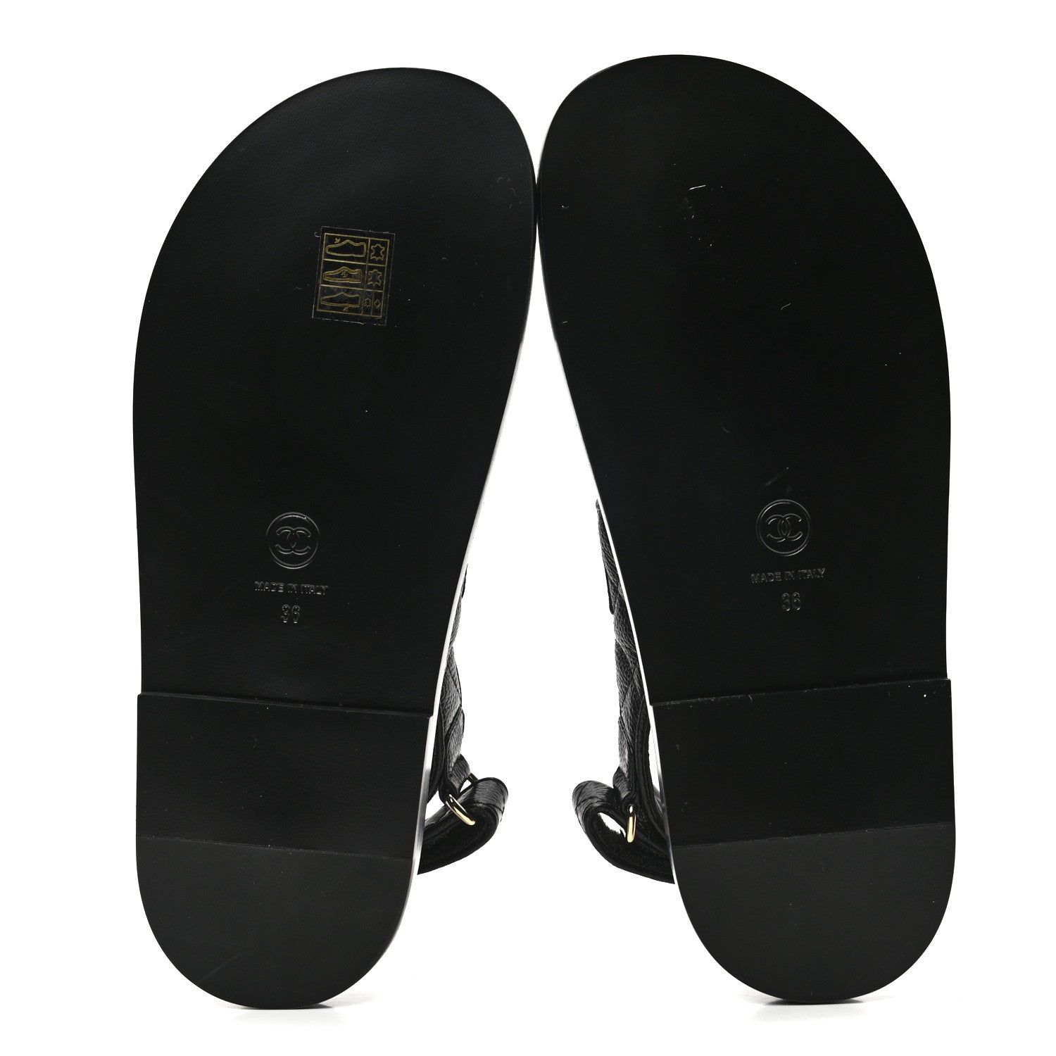 Chanel Grained Calfskin Velcro Dad Sandals 36 Black 5 of 8