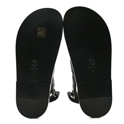 Chanel Grained Calfskin Velcro Dad Sandals 36 Black 5 of 8
