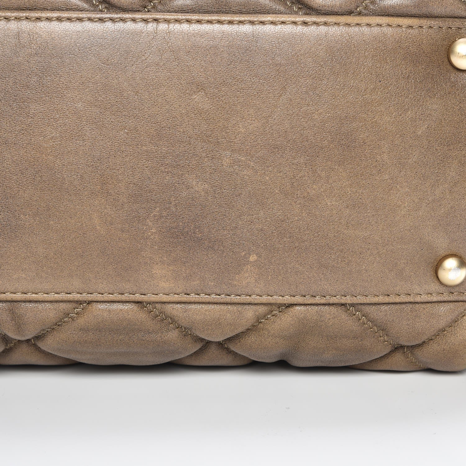 Chanel Lambskin Bubble Quilt Bowler Dark Beige 9 of 9