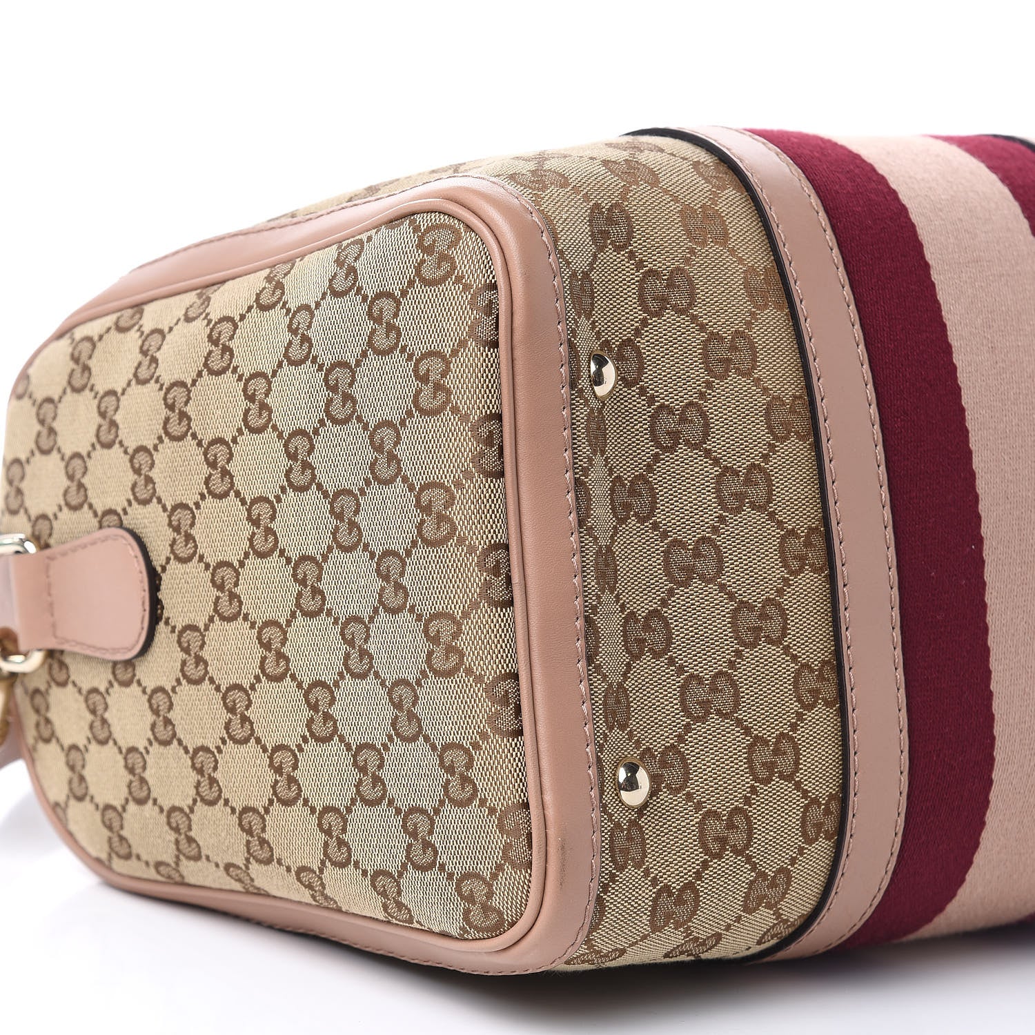 Gucci Monogram Vintage Web Medium Boston Pink 8 of 11