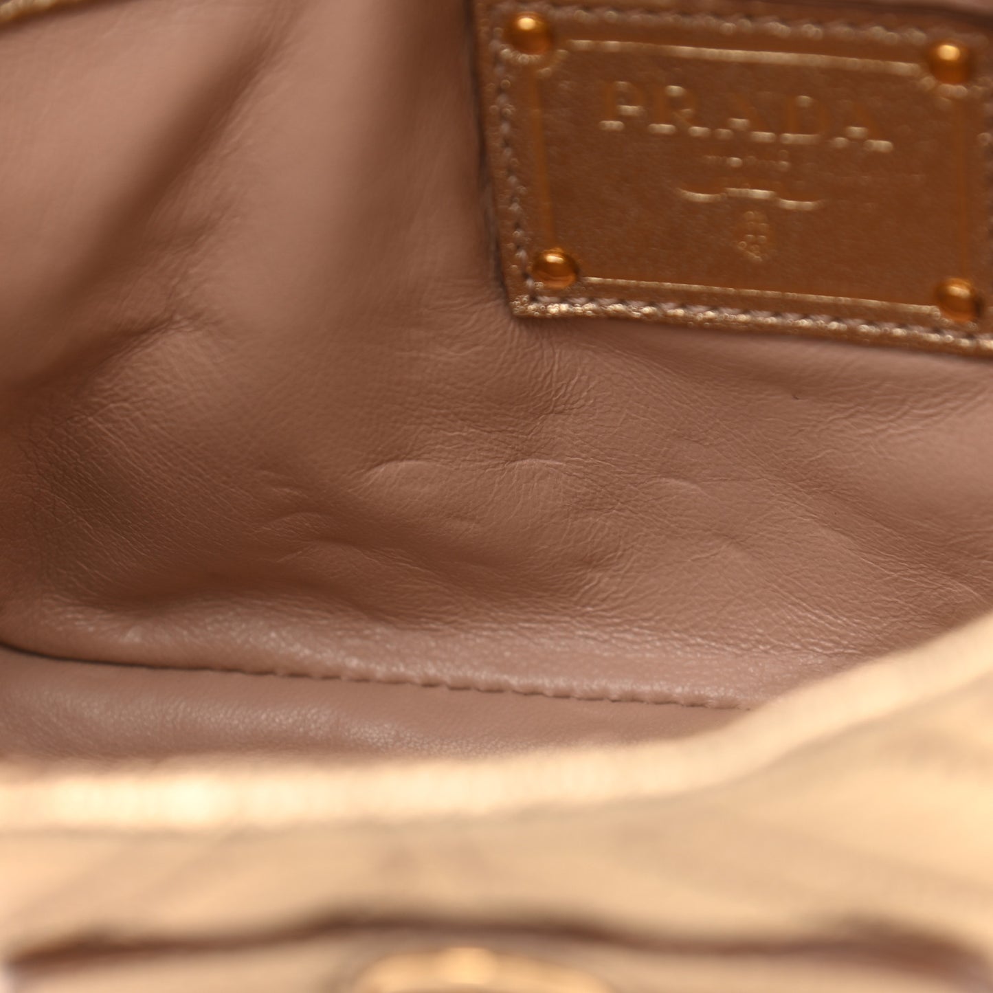 Metallic Nappa Quilted Crossbody Bag Gold