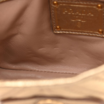 Prada Metallic Nappa Quilted Crossbody Bag Gold 9 of 11