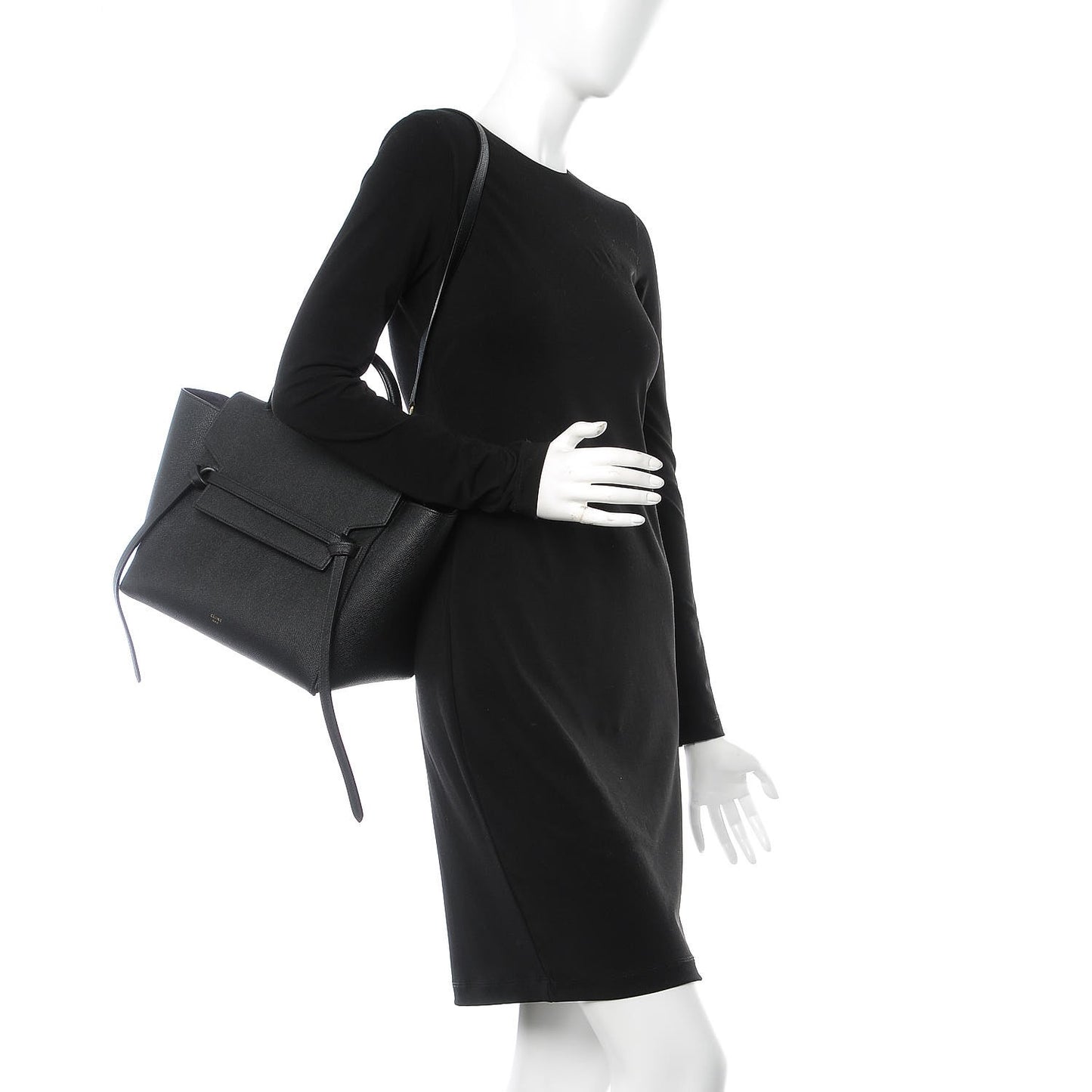 Grained Calfskin Mini Belt Bag Black