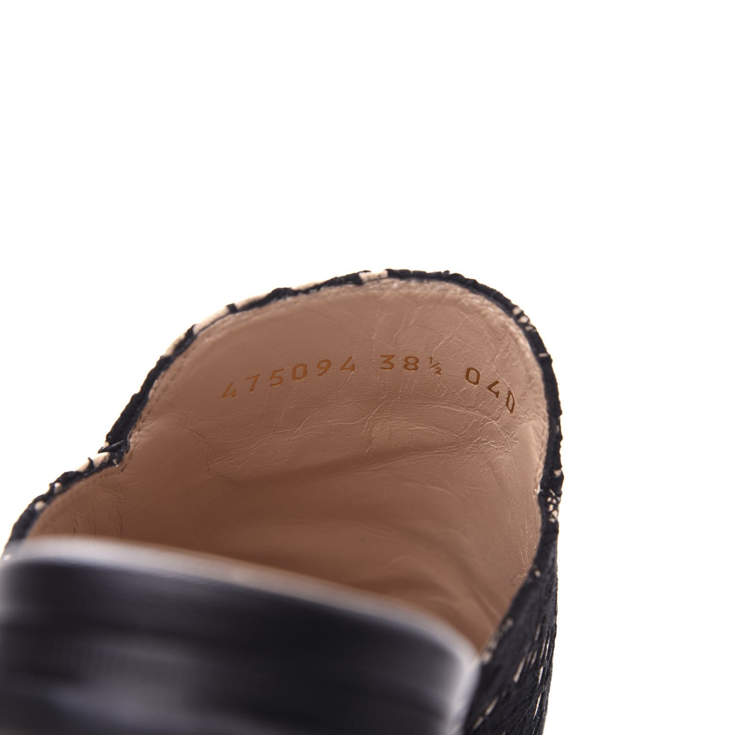 Lace Malaga Kid Womens Princetown Slippers 38.5 Black Skin Rose