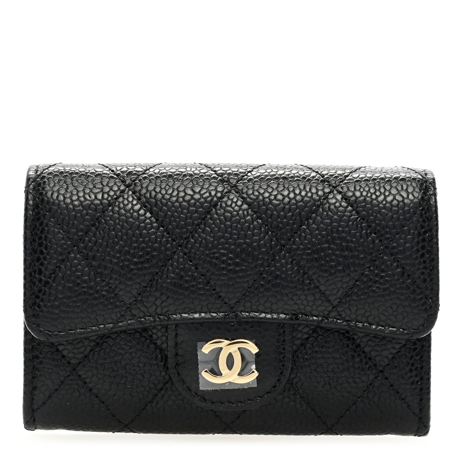 Chanel Caviar Quilted Flap Card Holder Wallet Black 1 of 7