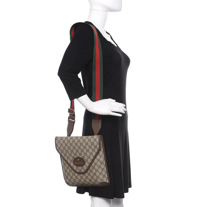 Gucci GG Supreme Monogram Web Medium Neo Vintage Flap Messenger Bag Beige New Acero 2 of 12