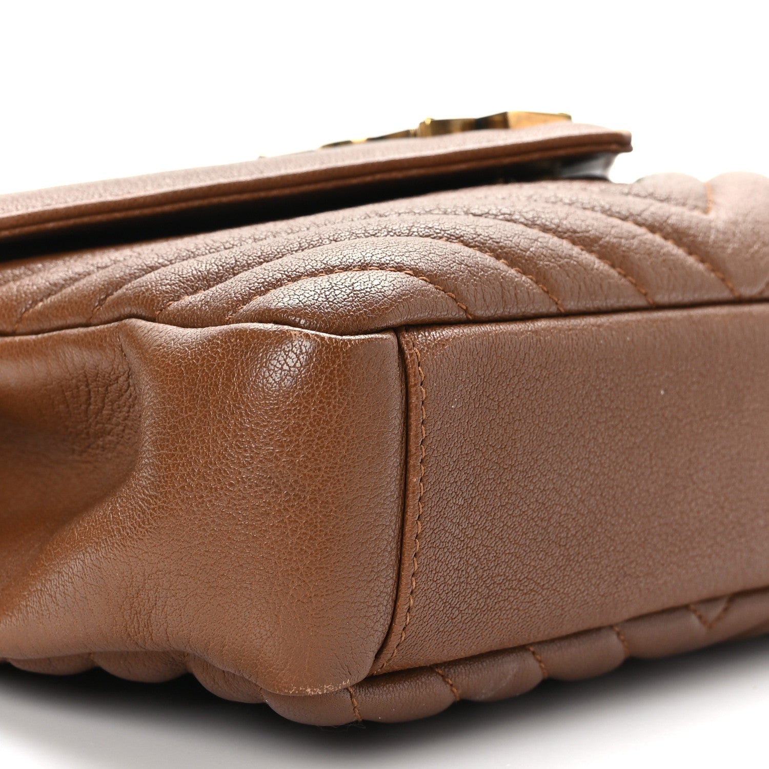 Saint Laurent Calfskin Matelasse Chevron Monogram Medium College Bag Brick 7 of 10