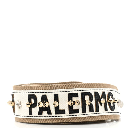 Dolce & Gabbana Canvas Dauphine Studded Bandistico Strap Beige White 1 of 6
