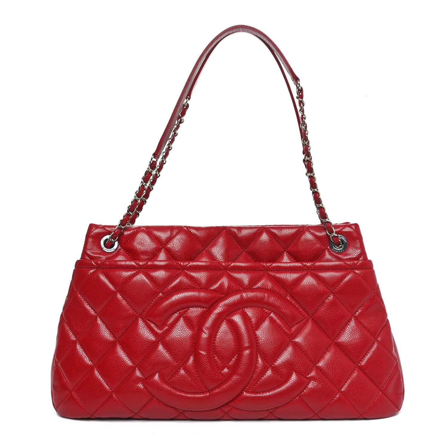 Chanel Caviar Quilted Timeless CC Soft Tote Red Red 1 of 12