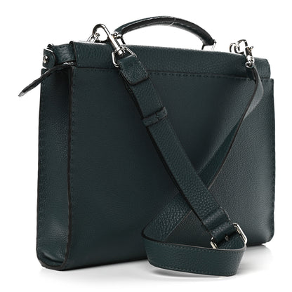 Fendi Cuoio Romano Selleria Bi-Color Large Peekaboo Iconic Fit Satchel Amazzonia Black 3 of 9