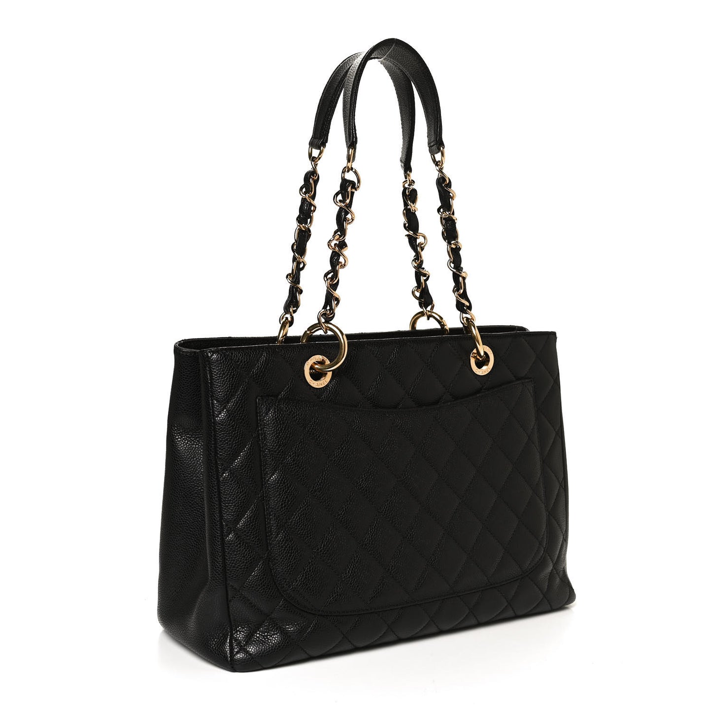 Caviar Quilted Grand Shopping Tote GST Black