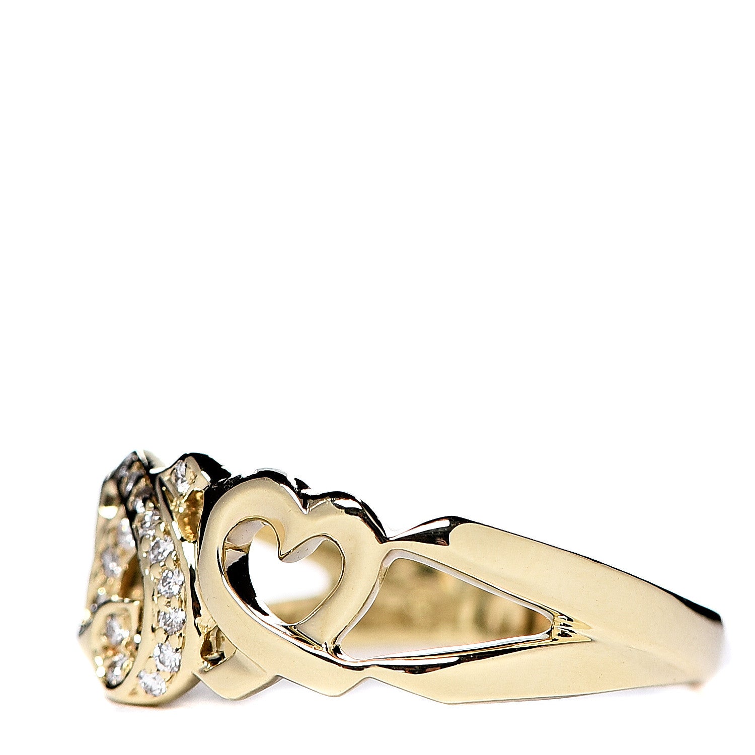 Tiffany 18K Yellow Gold Diamond Paloma Picasso Loving Heart Band Ring 57 8 3 of 5