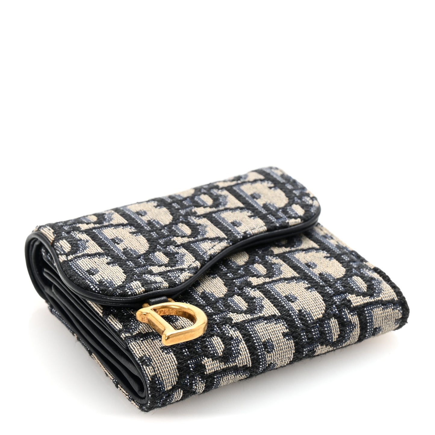 Oblique Saddle Lotus Wallet Blue
