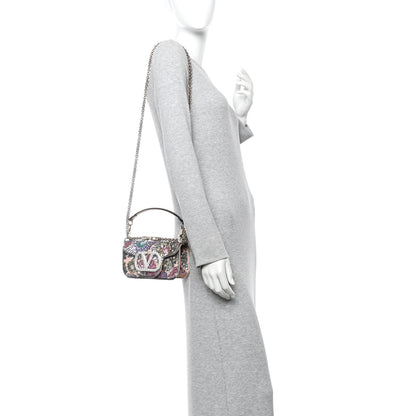 Valentino Garavani Sequin Burst Crystal Vlogo Embroidered Small Loco Shoulder Bag Multicolor 2 of 9