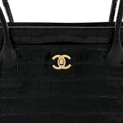 Chanel Calfskin Crocodile Embossed Small Archetype Black 8 of 12