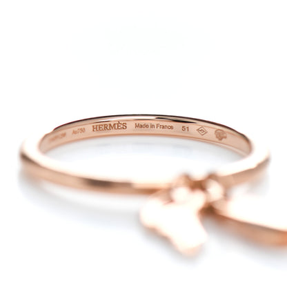 Hermes 18K Rose Gold PM Kelly Clochette Ring 51 5.75 4 of 5