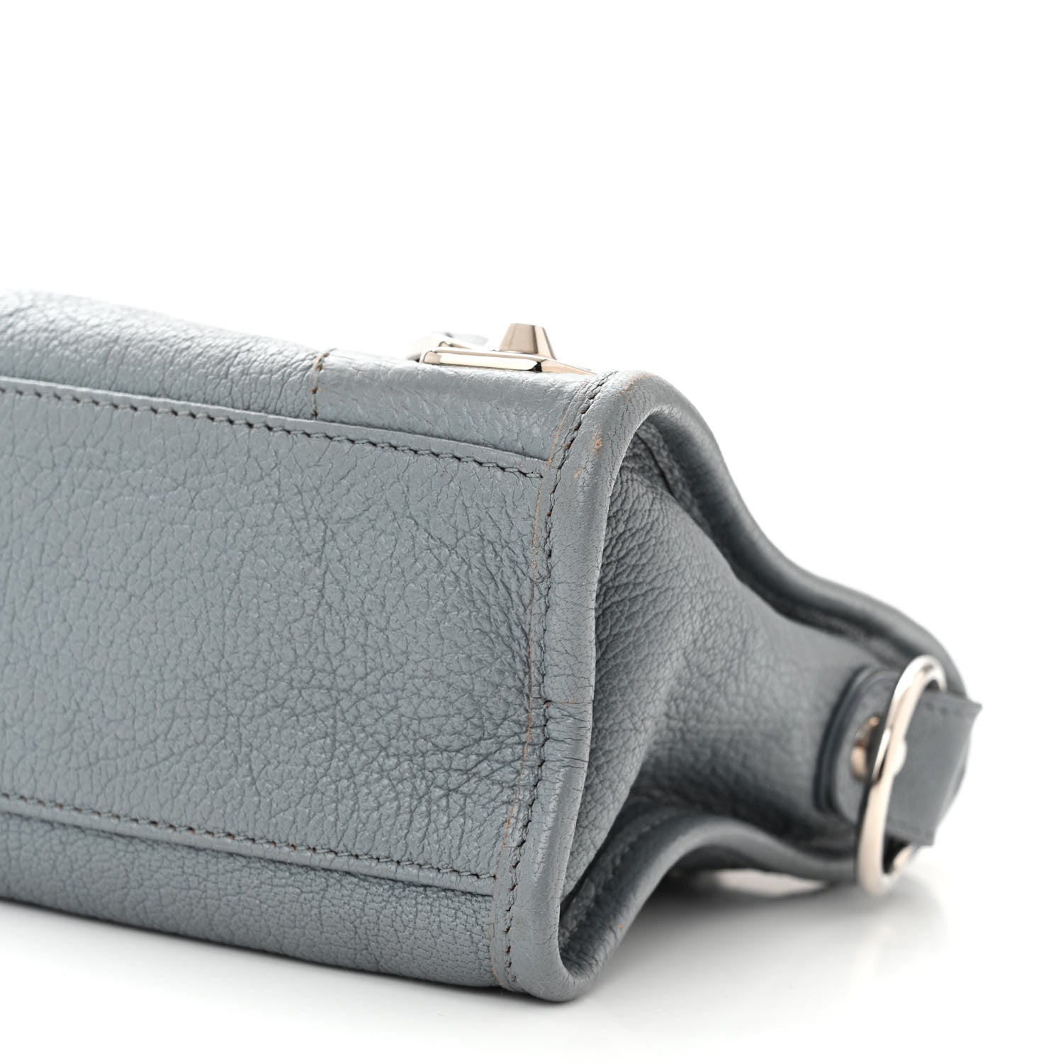 Balenciaga Chevre Silver Metallic Edge Hardware Mini City Bleu Acier 11 of 13