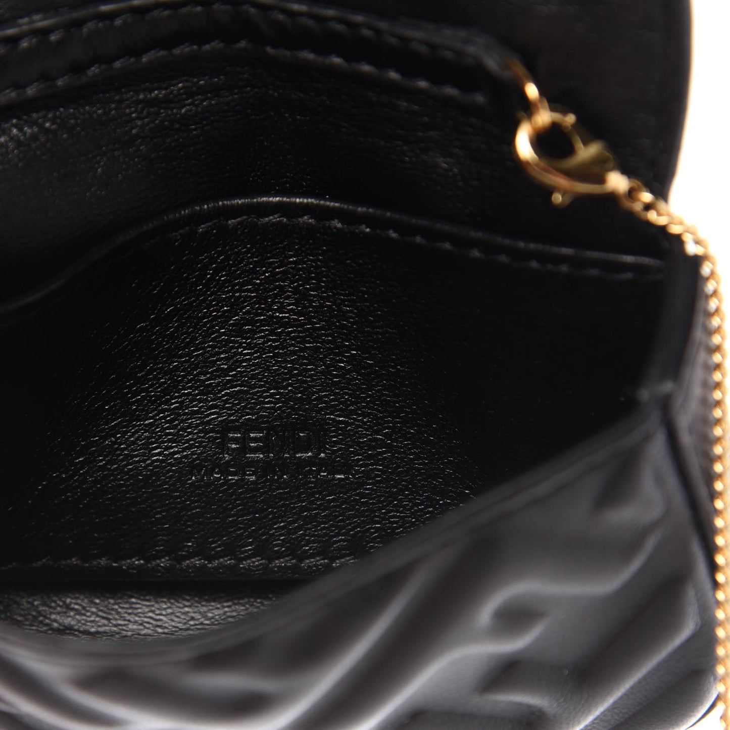 Nappa Matisse FF Embossed Nano Baguette Charm Black